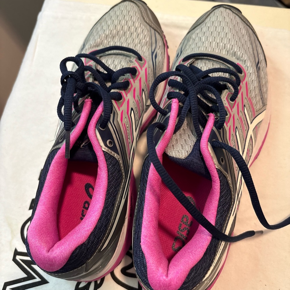 ASICS Women’s Gray Pink Running Athletic Shoes